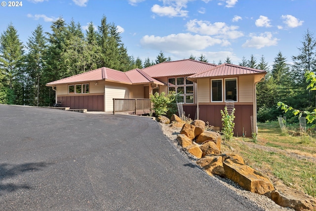 ranch-style home with a garage