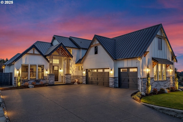 view of front of house featuring a garage