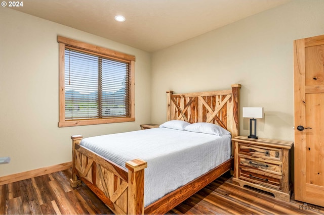 bedroom featuring dark wood-type flooring