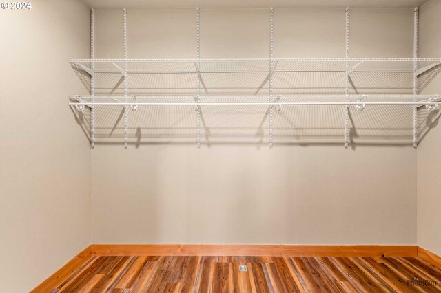 spacious closet featuring hardwood / wood-style floors