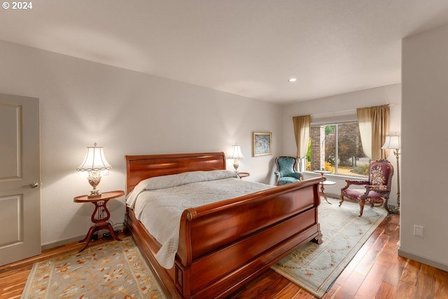 bedroom featuring light wood-type flooring