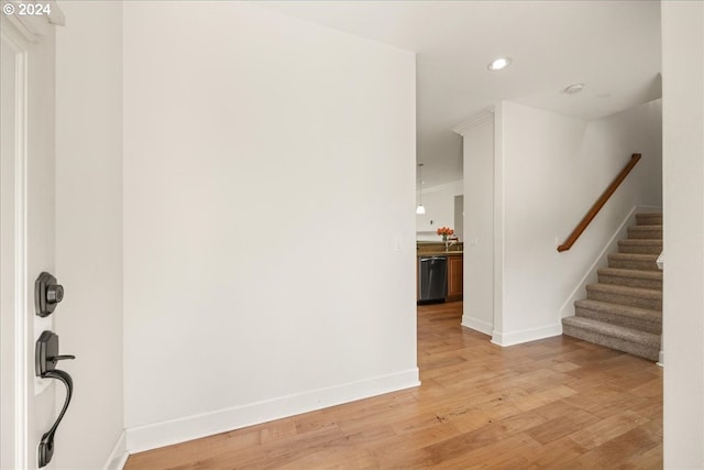 foyer entrance featuring light hardwood / wood-style flooring