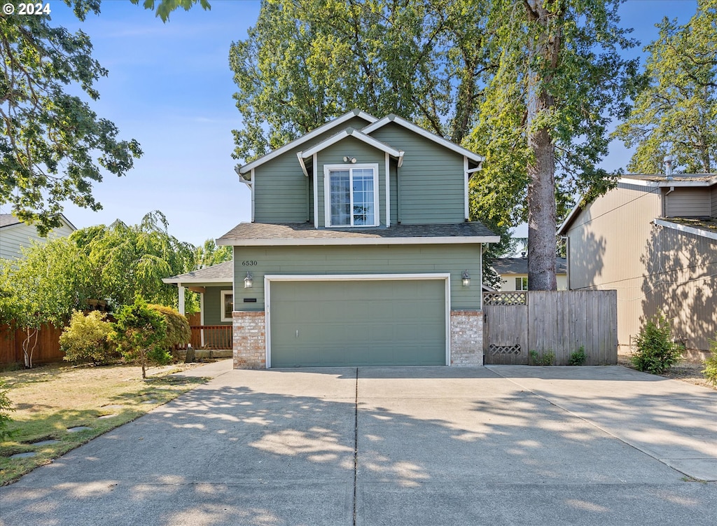 view of front of home with a garage