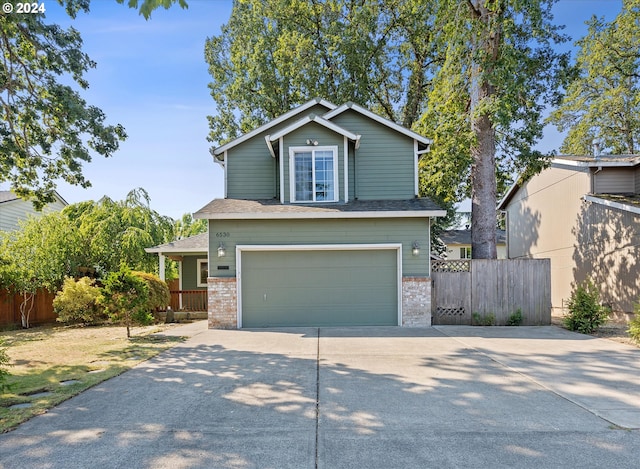 view of front of home with a garage