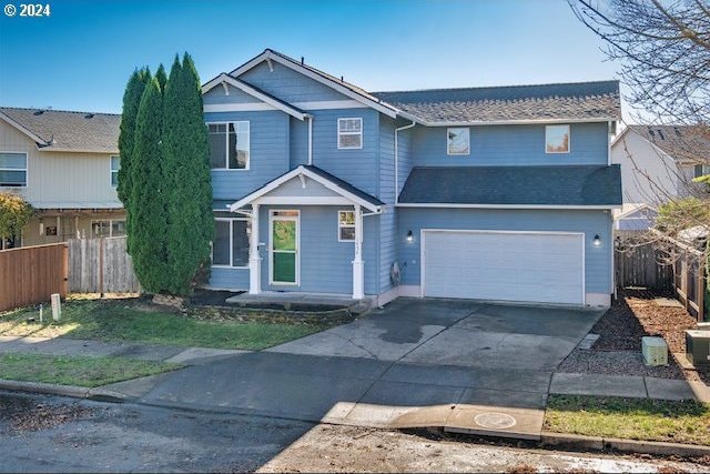 view of front facade with a garage