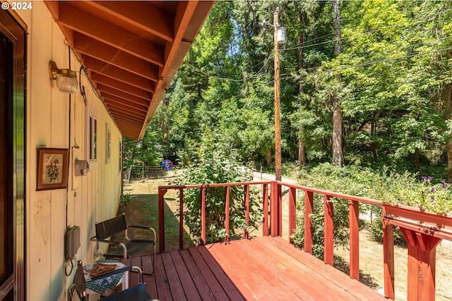 view of wooden deck