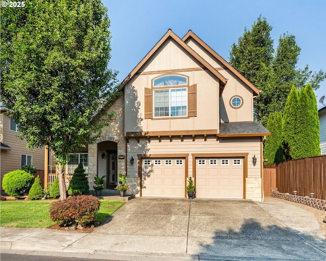 view of front facade with a garage