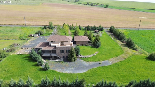 aerial view with a rural view