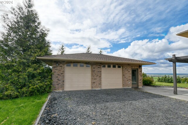 view of garage