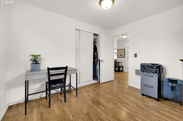 office featuring light wood-type flooring