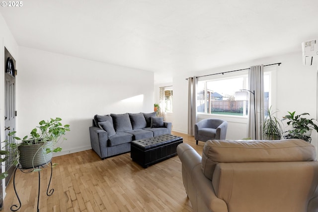 living room featuring light hardwood / wood-style floors