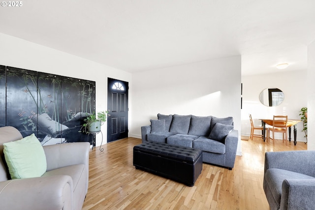 living room with hardwood / wood-style flooring