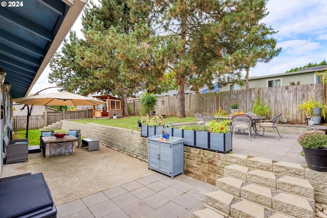 view of patio with an outdoor living space