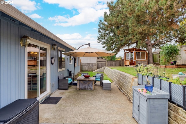 view of patio / terrace with an outdoor living space