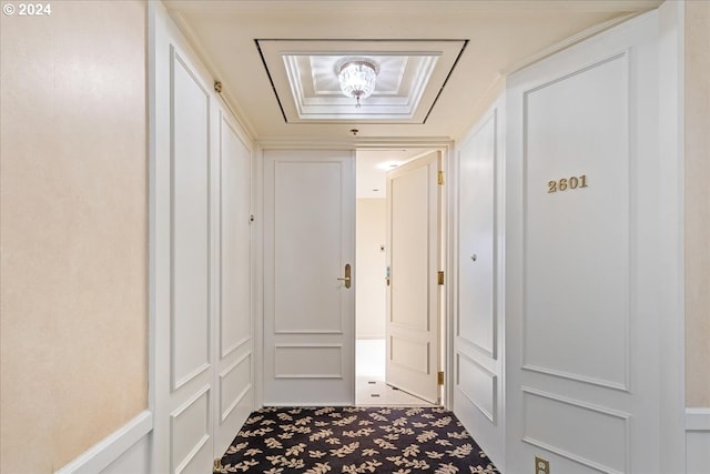 hallway with carpet