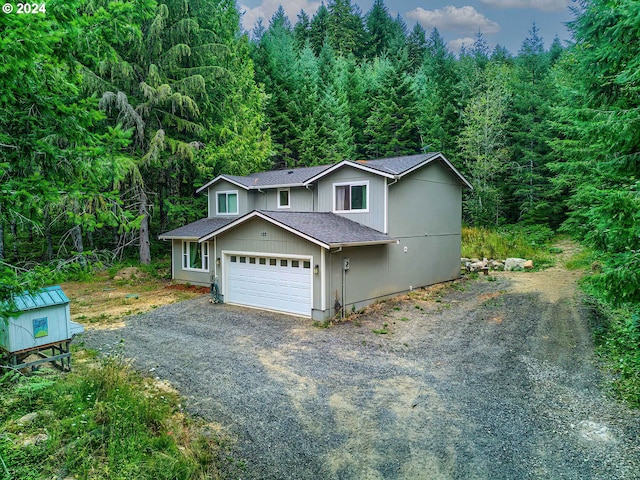 view of property featuring a garage