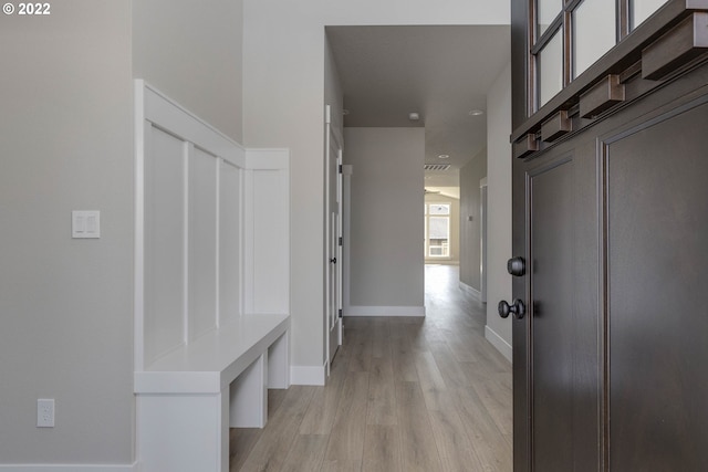 entrance foyer featuring light hardwood / wood-style flooring