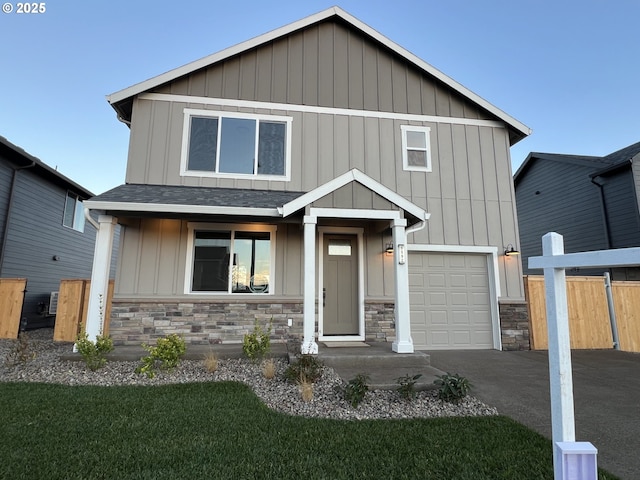 craftsman-style home featuring a garage