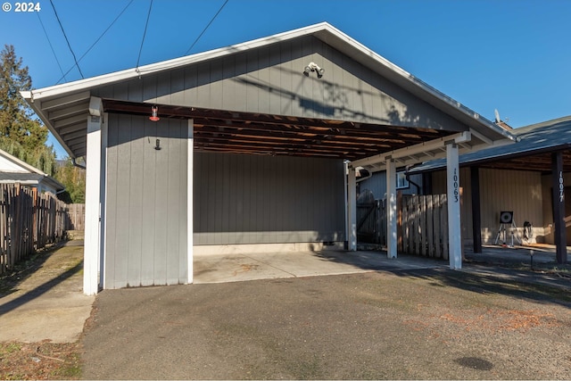 view of garage