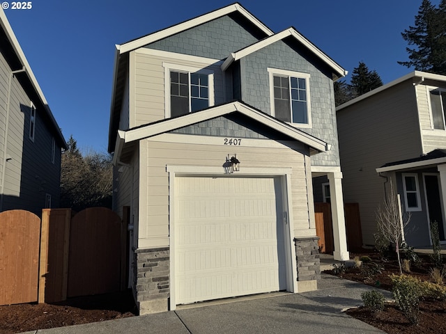 view of front of home featuring a garage