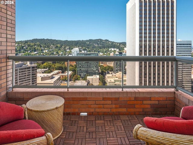 balcony with a view of city