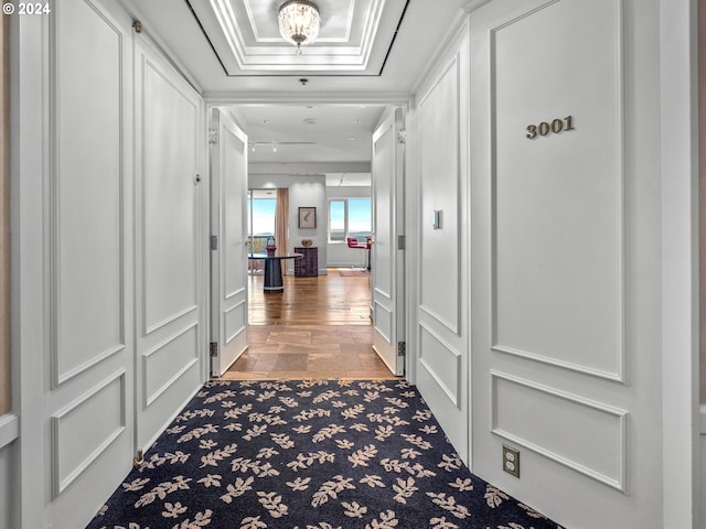 hallway featuring wood-type flooring