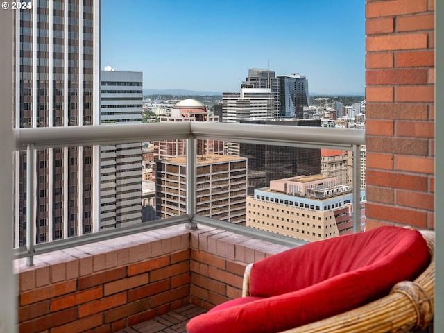 balcony with a view of city