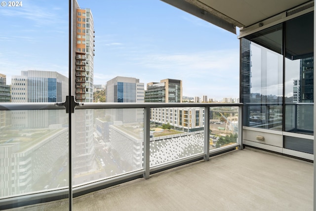 balcony with a city view