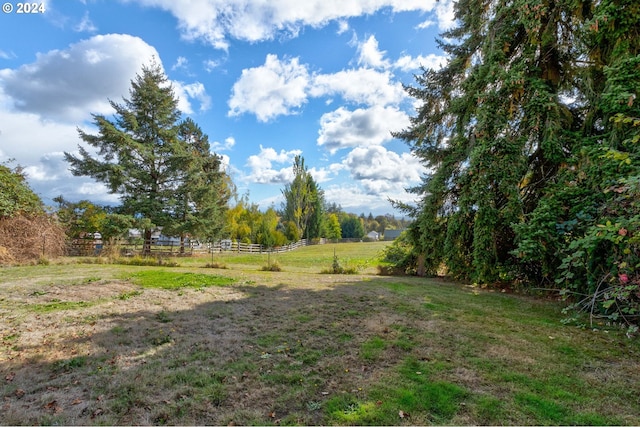 view of yard featuring a rural view