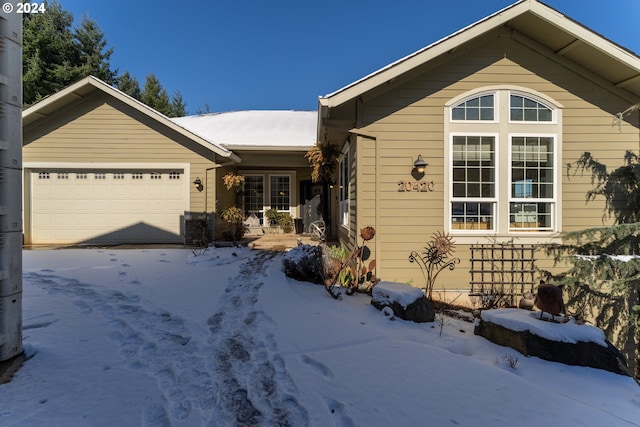 view of front of home featuring a garage