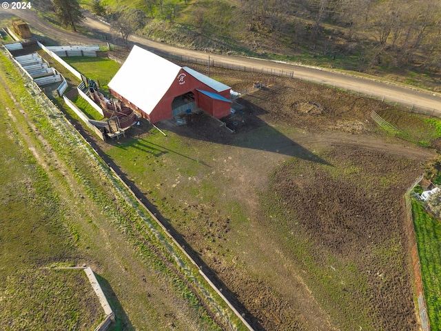 aerial view with a rural view