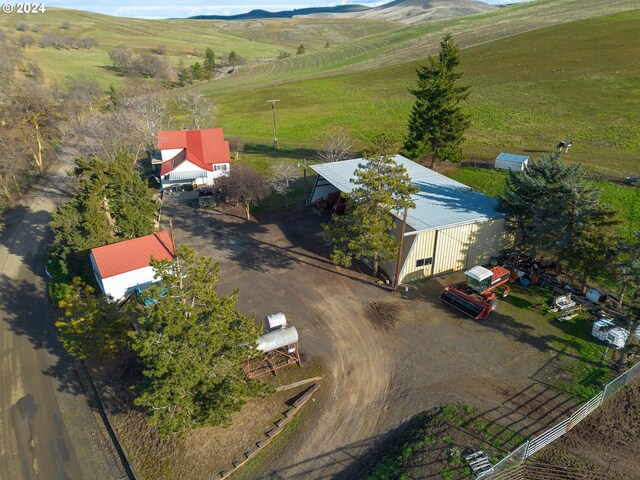 aerial view with a rural view