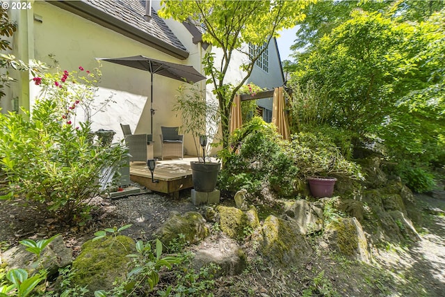 view of patio featuring a deck