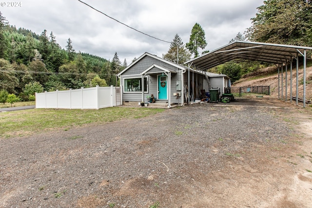 view of front of house with a carport