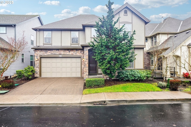 view of front of house with a garage