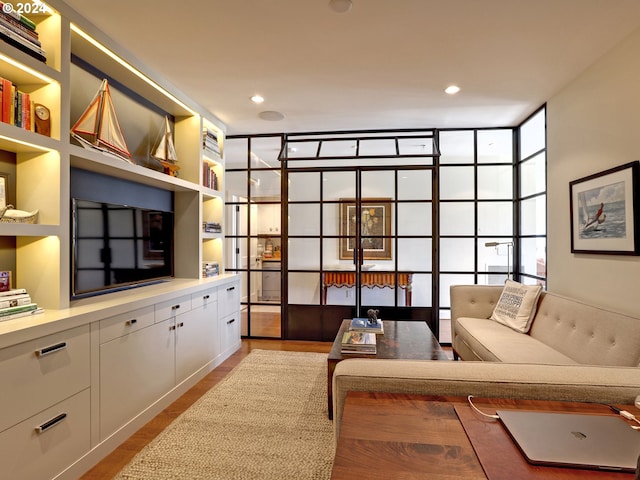 living room featuring hardwood / wood-style floors