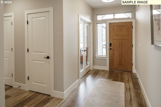 entryway featuring light wood-type flooring