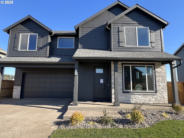 view of front of property featuring a garage