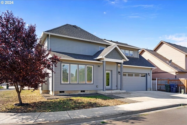 view of front of home featuring a garage