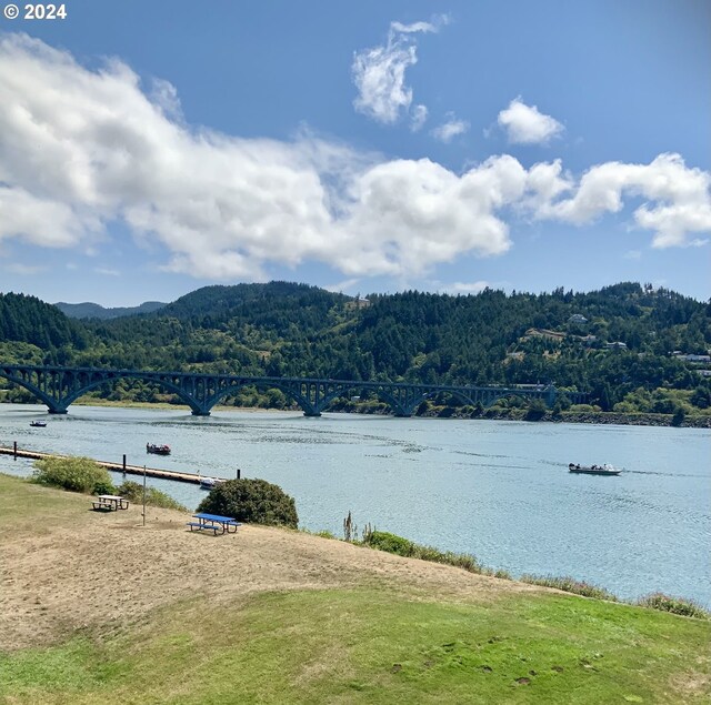 property view of water featuring a mountain view