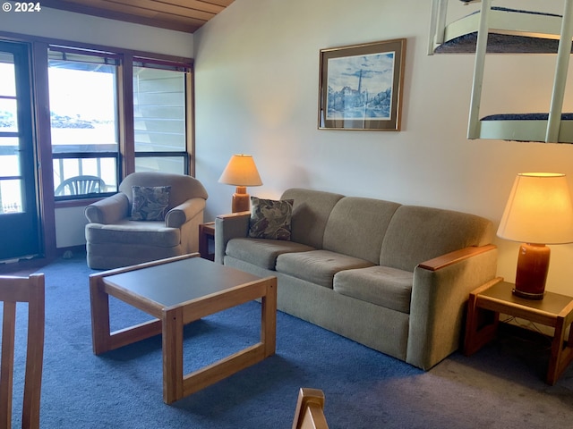 view of carpeted living area