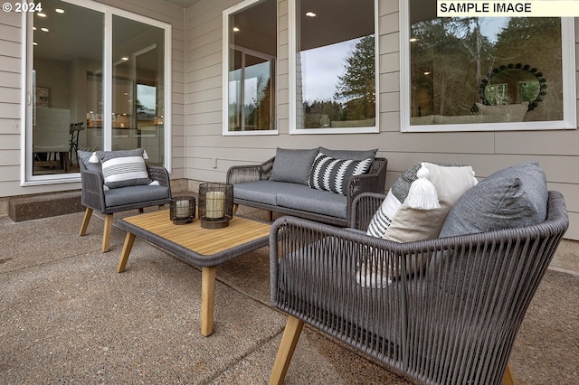 view of patio featuring an outdoor hangout area