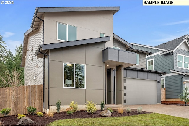 contemporary house with a garage