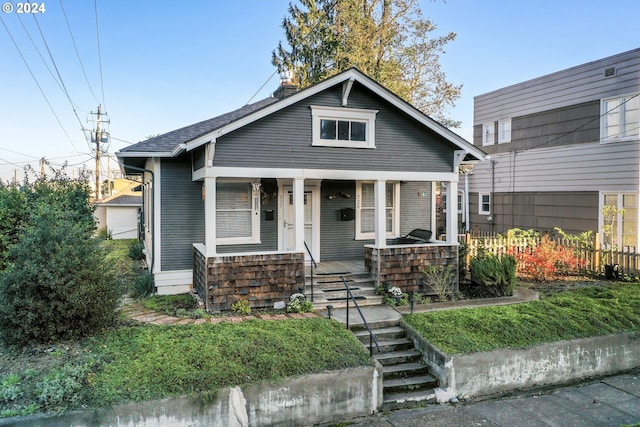 bungalow-style house with a porch