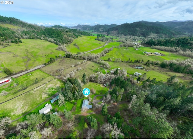 aerial view featuring a mountain view