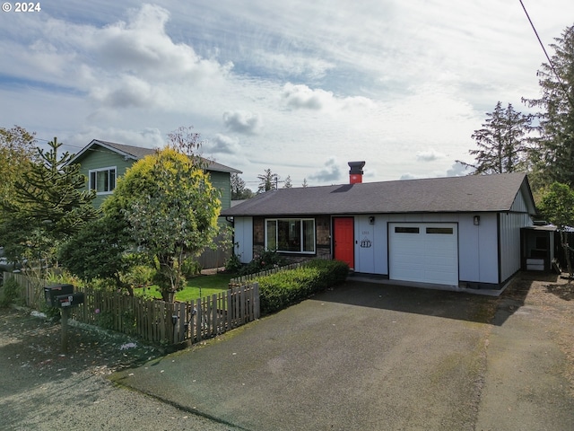 view of front facade with a garage