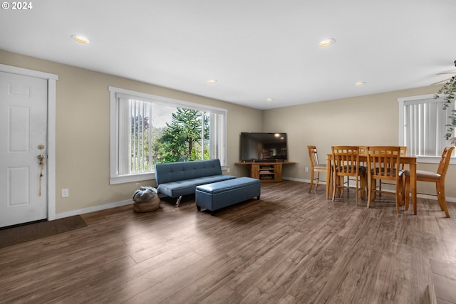 living room featuring hardwood / wood-style flooring