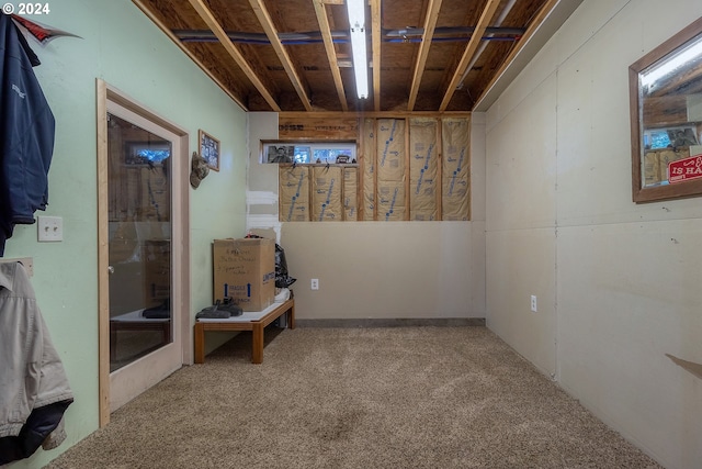 interior space featuring carpet floors