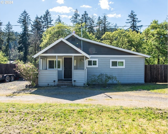 view of front of property featuring a porch