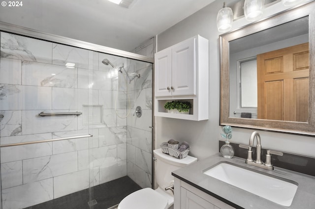 15775 SW Queen Victoria Pl, King City, OR 97224 - full bathroom with vanity, a shower stall, and toilet